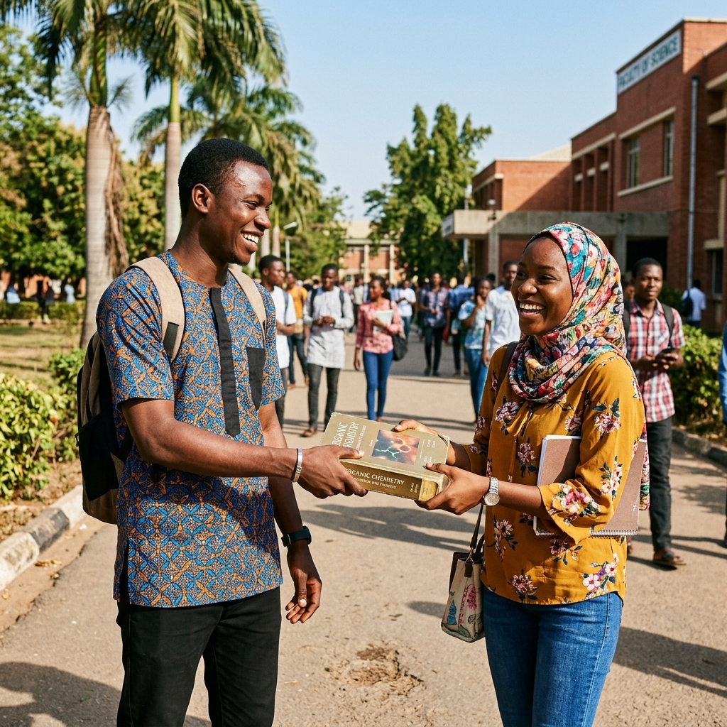 Students exchanging items